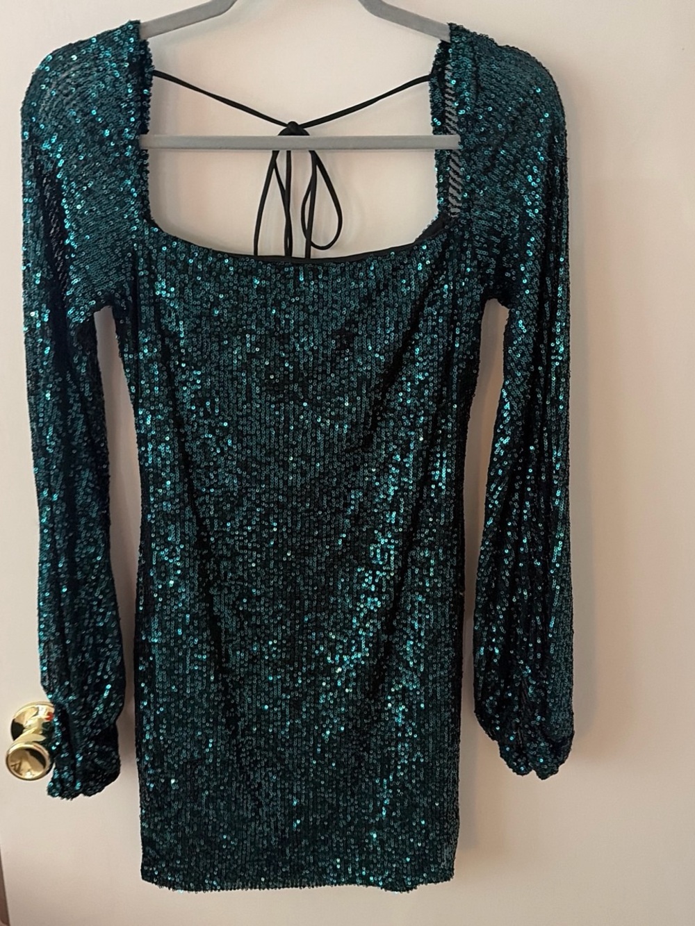 Lucy in the Sky emerald Sequin Long Sleeve Mini Dress